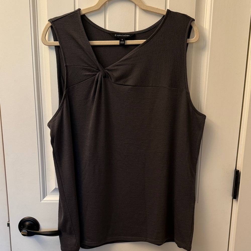 41 Hawthorn Charcoal Twist Tank Top